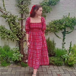 Hill House Nesli red tartan XS
